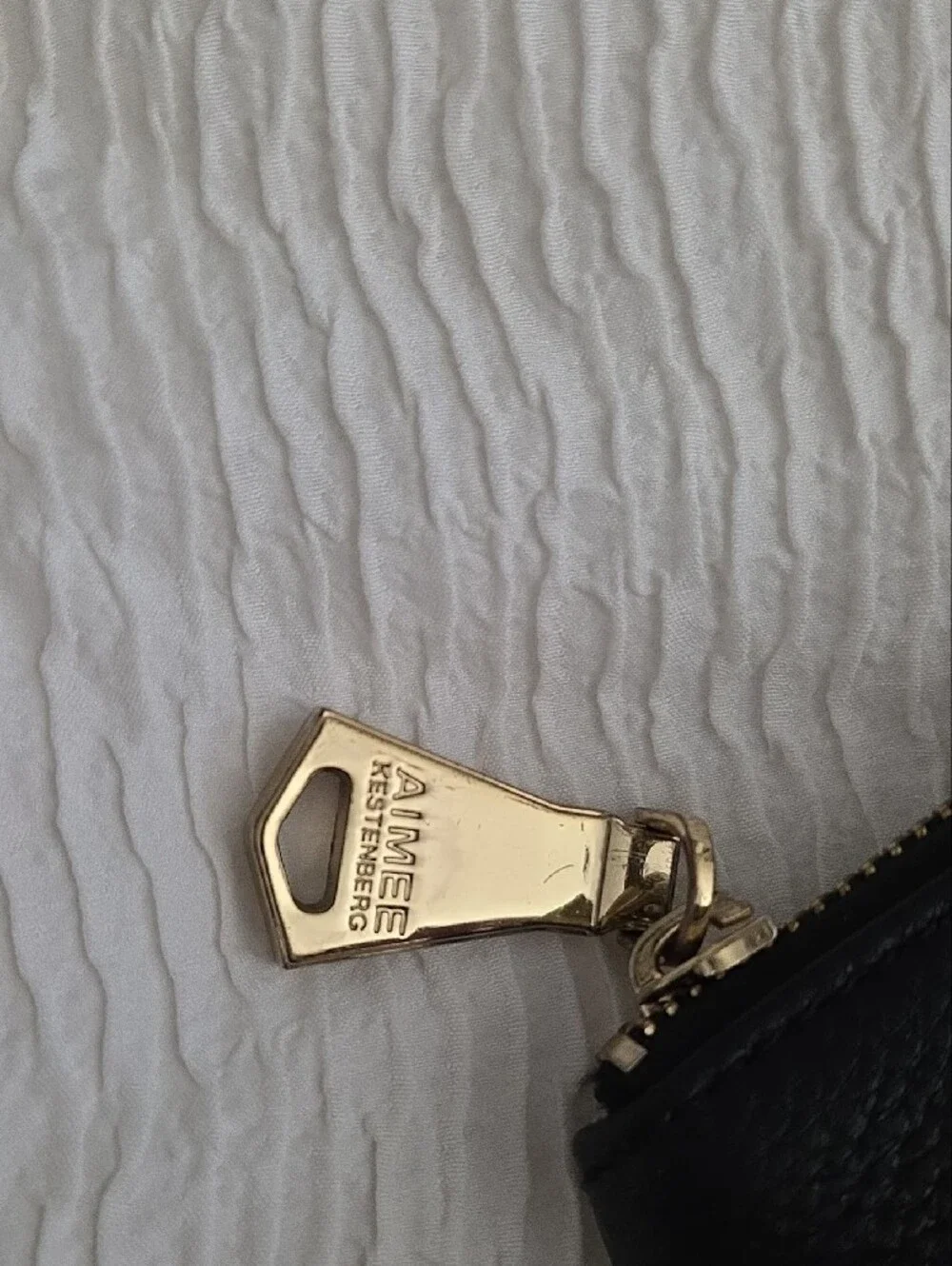 Aimee Kestenberg Black Leather Wristlet Clutch